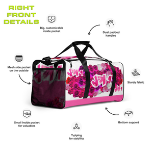 GYM DUFFLE BAG (Premium): PINKROSES BOUQUET