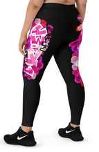 LEGGINGS: PINKROSES BOUQUET -(BLACK)