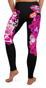 LEGGINGS: PINKROSES BOUQUET -(BLACK)