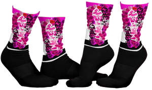 SOCKS: PINKROSES BOUQUET -uniSex