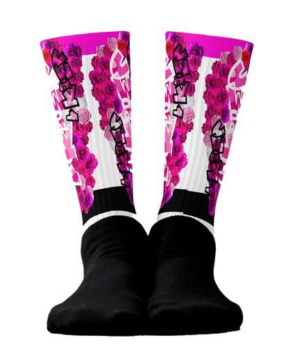 SOCKS: PINKROSES BOUQUET -uniSex