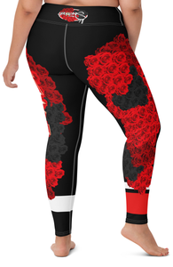 YOGA LEGGINGS: ROSES BOUQUET -(BLACK)