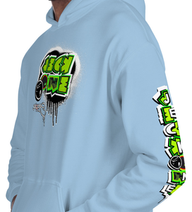 HOODIE (uniSex):  GreenNeonCamoDrip  (upgraded classic)