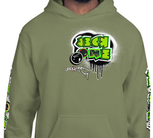 HOODIE (uniSex):  GreenNeonCamoDrip  (upgraded classic)