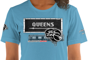 SHORT SLEEVE TEE  (uniSex) :  QUEENS (tiled) -(2020 upgraded classic)