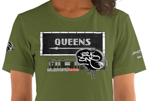 SHORT SLEEVE TEE  (uniSex) :  QUEENS (tiled) -(2020 upgraded classic)