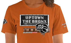 SHORT SLEEVE TEE  (uniSex) :  UPTOWN & THE BRONX (tiled) -(2020 upgraded classic)