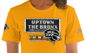 SHORT SLEEVE TEE  (uniSex) :  UPTOWN & THE BRONX (tiled) -(2020 upgraded classic)