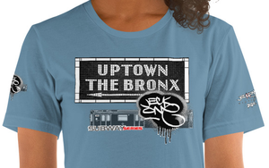 SHORT SLEEVE TEE  (uniSex) :  UPTOWN & THE BRONX (tiled) -(2020 upgraded classic)