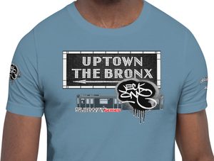 SHORT SLEEVE TEE  (uniSex) :  UPTOWN & THE BRONX (tiled) -(2020 upgraded classic)