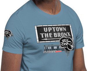 SHORT SLEEVE TEE  (uniSex) :  UPTOWN & THE BRONX (tiled) -(2020 upgraded classic)