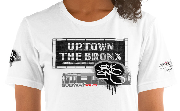 SHORT SLEEVE TEE  (uniSex) :  UPTOWN & THE BRONX (tiled) -(2020 upgraded classic)